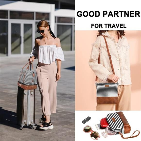 Weekender Bags for Women, 21" Weekender Travel Bag, Travel Duffle Bag Carry on - Picture 3 of 14